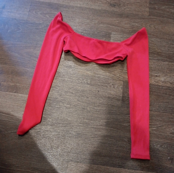Princess Polly Red Off-Shoulder Long Sleeve Top Size Xs - Picture 4 of 4